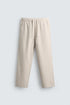 ZARA RELAXED FIT TROUSERS WITH A TEXTURED TEXTURE | LIGHT BEIGE