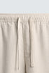 ZARA RELAXED FIT TROUSERS WITH A TEXTURED TEXTURE | LIGHT BEIGE