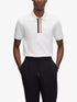 HUGO BOSS MERCERISED-COTTON POLO SHIRT WITH CONTRAST LOGO | WHITE