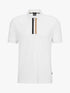 HUGO BOSS MERCERISED-COTTON POLO SHIRT WITH CONTRAST LOGO | WHITE