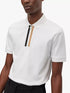 HUGO BOSS MERCERISED-COTTON POLO SHIRT WITH CONTRAST LOGO | WHITE
