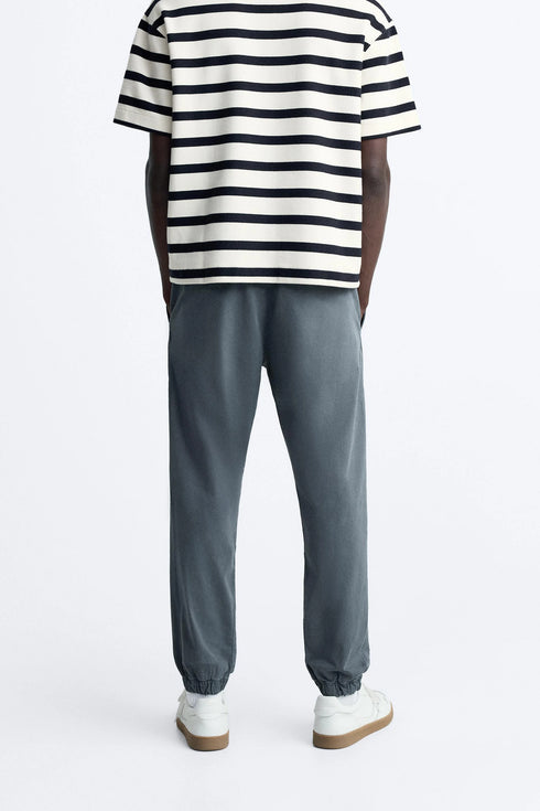 ZARA - JOGGER WAIST TROUSERS | DUCK BLUE