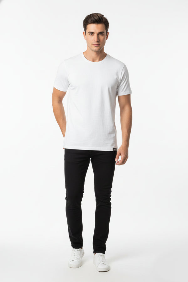 DIESEL MEN’S PREMIUM WHITE COTTON T-SHIRT | CLASSIC ROUND NECK