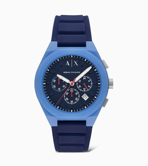 Armani Exchange Sync Chronograph Blue Silicone Watch