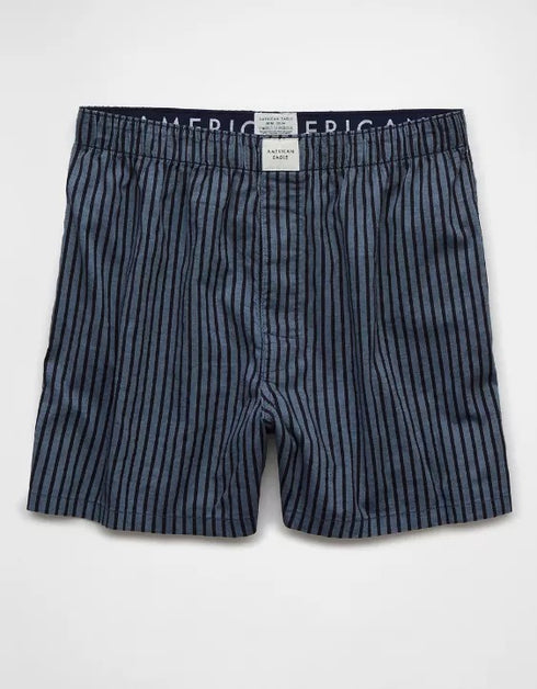 AMERICAN EAGLE MEN'S STRIPED STRETCH BOXER SHORT | NAVY
