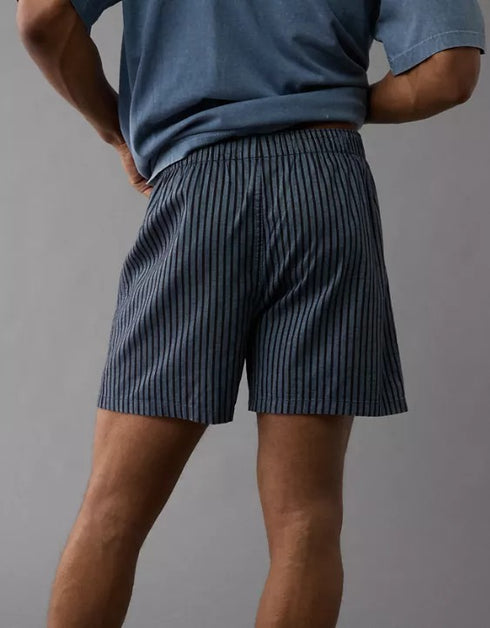AMERICAN EAGLE MEN'S STRIPED STRETCH BOXER SHORT | NAVY