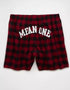 AMERICAN EAGLE MEN'S PLAID GRINCH POCKET BOXER SHORT | RED