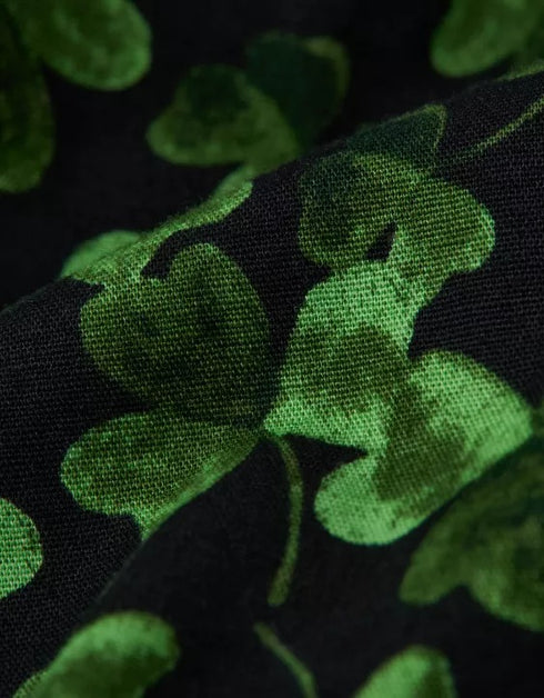 AMERICAN EAGLE MEN'S ST. PATRICK'S DAY CLOVERS STRETCH BOXER SHORT | DARK GREEN