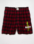 AMERICAN EAGLE MEN'S PLAID GRINCH POCKET BOXER SHORT | RED