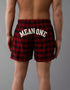AMERICAN EAGLE MEN'S PLAID GRINCH POCKET BOXER SHORT | RED