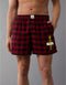 AMERICAN EAGLE MEN'S PLAID GRINCH POCKET BOXER SHORT | RED