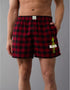 AMERICAN EAGLE MEN'S PLAID GRINCH POCKET BOXER SHORT | RED