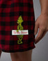 AMERICAN EAGLE MEN'S PLAID GRINCH POCKET BOXER SHORT | RED