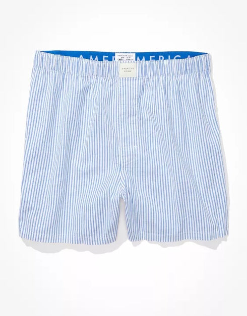 AMERICAN EAGLE MEN'S STRIPED STRETCH BOXER SHORT | SKY BLUE
