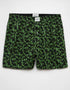 AMERICAN EAGLE MEN'S ST. PATRICK'S DAY CLOVERS STRETCH BOXER SHORT | DARK GREEN