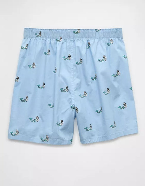 AMERICAN EAGLE MEN'S TINY MERMAIDS STRETCH BOXER SHORT | SKY BLUE