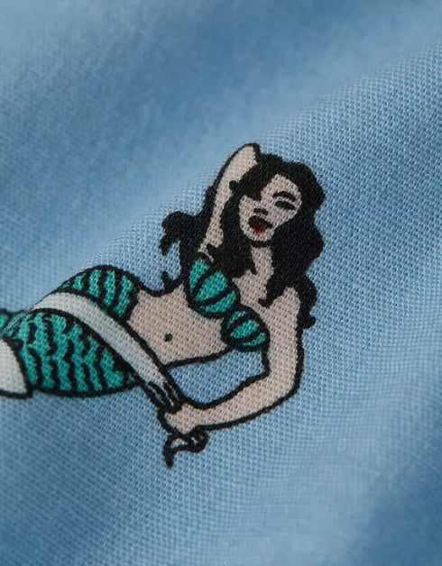 AMERICAN EAGLE MEN'S TINY MERMAIDS STRETCH BOXER SHORT | SKY BLUE