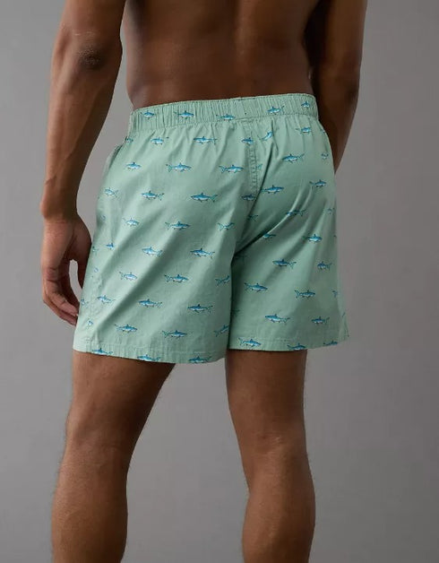 AMERICAN EAGLE MEN'S SHARKS STRETCH BOXER SHORT | LIGHT GREEN
