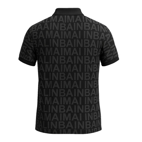 BALMAIN PARIS PREMIUM MEN'S PRINTED POLO SHIRT | BLACK