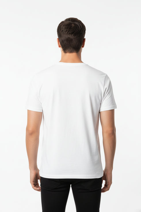 DIESEL MEN’S PREMIUM WHITE COTTON T-SHIRT | CLASSIC ROUND NECK
