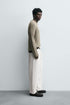 ZARA RELAXED FIT TROUSERS WITH A TEXTURED TEXTURE | OFF WHITE