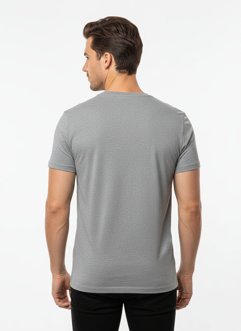 DIESEL MEN’S PREMIUM GREY V-NECK COTTON T-SHIRT