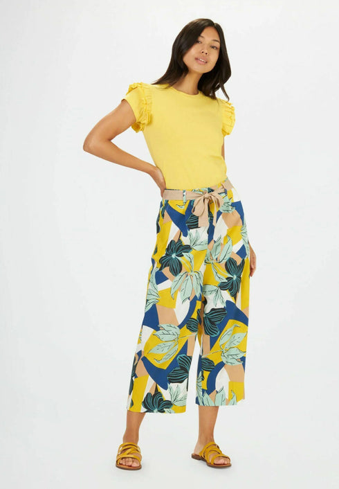 CONBIPEL WITH RUFFLES - BASIC T- SHIRT | YELLOW