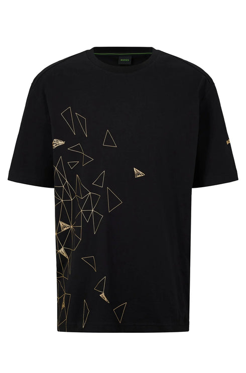 HUGO BOSS REGULAR FIT T-SHIRT IN COTTON - TEEGO | BLACK