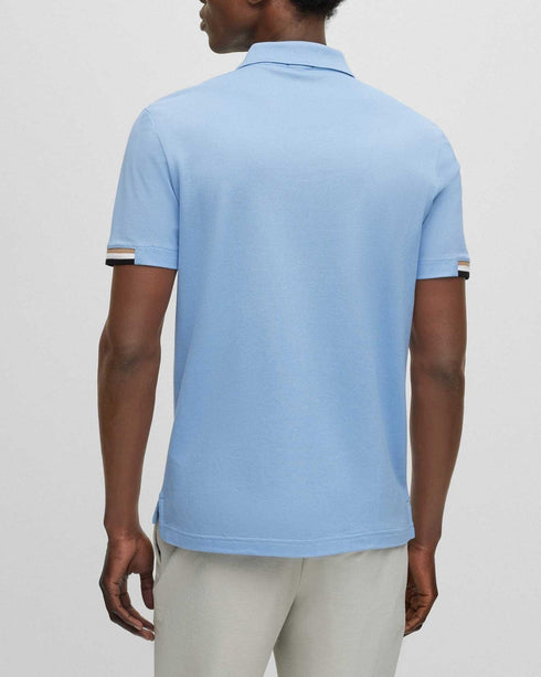 HUGO BOSS REGULAR-FIT POLO SHIRT WITH EMBROIDERED LOGO | SKY BLUE