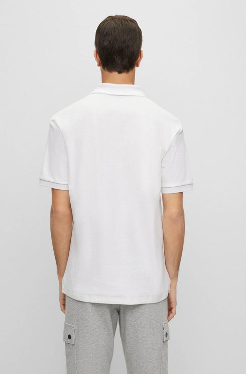 HUGO BOSS REGULAR FIT POLOS IN COTTON - DAIPO | WHITE