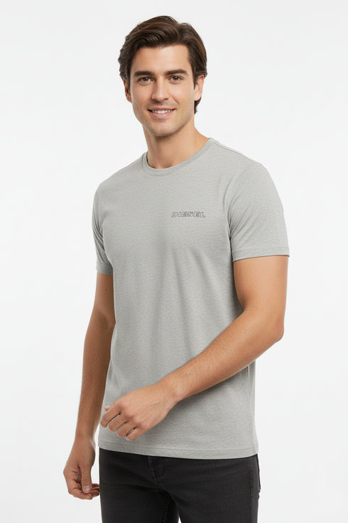 DIESEL MEN’S CLASSIC LOGO T-SHIRT- PREMIUM GREY