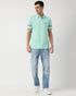 HUGO BOSS LOGOS COTTON PIQUE JACUARD POLO SHIRT | PALE BLUE