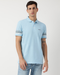 HUGO BOSS LOGOS COTTON PIQUE JACUARD POLO SHIRT | LIGHT BLUE