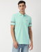 HUGO BOSS LOGOS COTTON PIQUE JACUARD POLO SHIRT | PALE BLUE