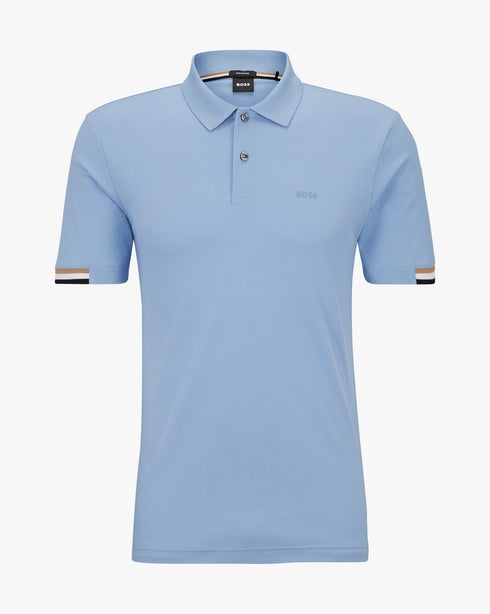 HUGO BOSS REGULAR-FIT POLO SHIRT WITH EMBROIDERED LOGO | SKY BLUE