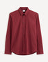 CELIO SLIM STRETCH COTTON SHIRT | BURGUNDY