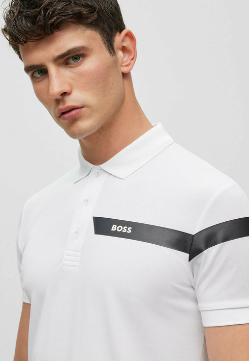HUGO BOSS PAULE SLIM FIT POLO | WHITE