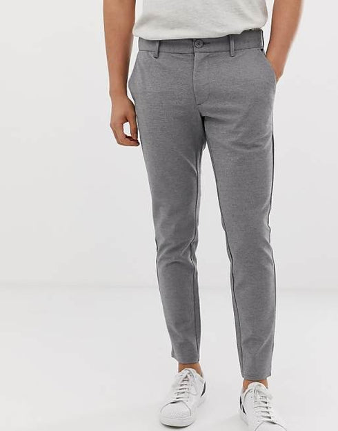 ONLY & SONS SLIM TAPERED FIT PANT | GREY