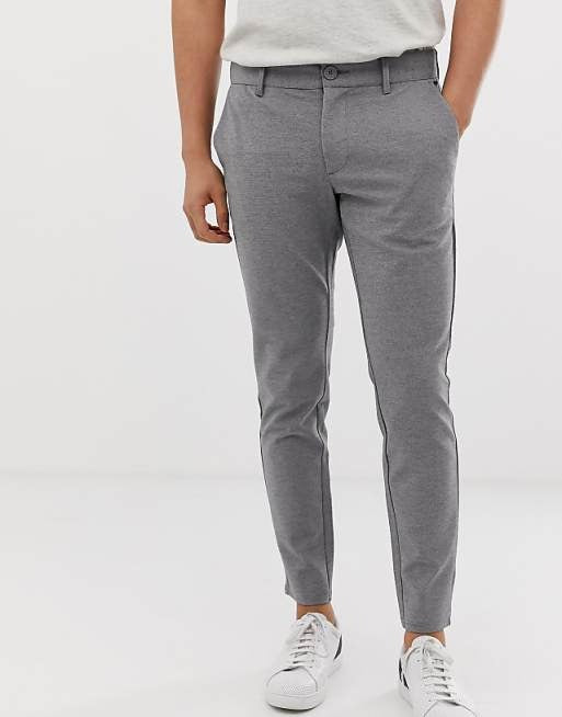 ONLY & SONS SLIM TAPERED FIT PANT | GREY