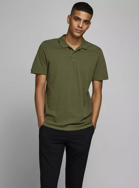 JACK & JONES PLAIN POLO SHIRT | GREEN