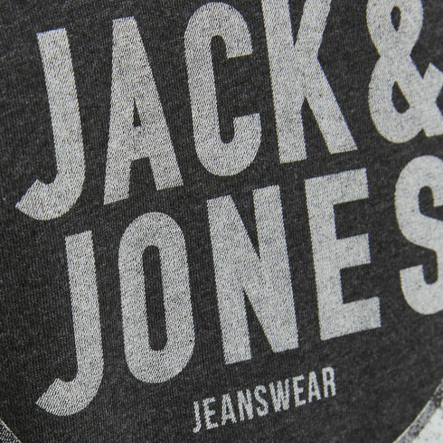 JACK & JONES MEN’S PREMIUM GRAPHIC LOGO T-SHIRT – DARK GREY
