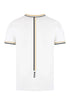 HUGO BOSS X MATTEO BERRETTINI LOGO CREW-NECK T-SHIRT WITH SIGNATURE STRIPES | WHITE