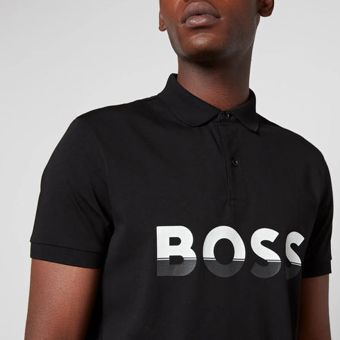 HUGO BOSS POLO WITH LOGO | BLACK