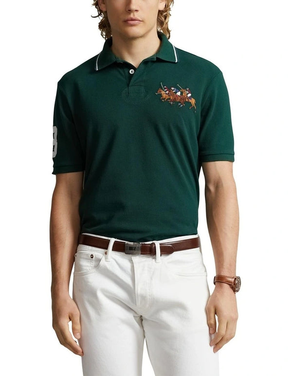 RALPH LAUREN CUSTOM FIT TRIPLE PONY POLO | GREEN