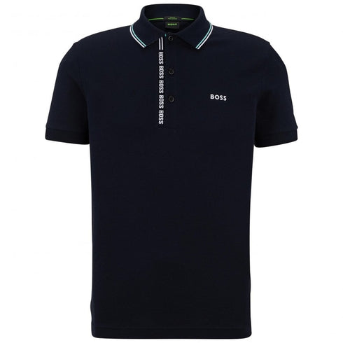 HUGO BOSS PAULE 4 PIQUE POLO SHIRT | NAVY