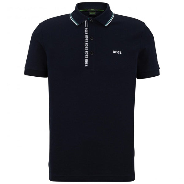 HUGO BOSS PAULE 4 PIQUE POLO SHIRT | NAVY