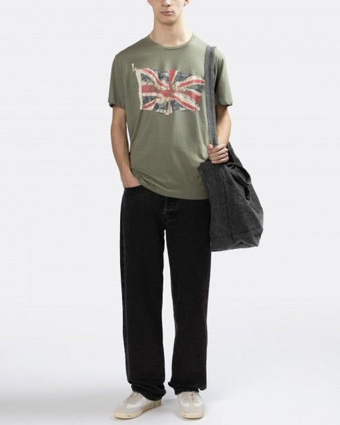 PEPE JEANS-COTTON T-SHIRT WITH PRINTED LOGO | CASTING GREEN