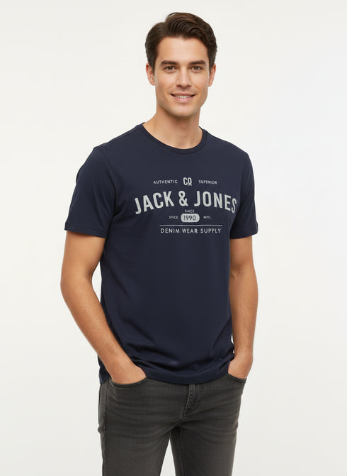 JACK & JONES MEN’S PREMIUM LOGOT-SHIRT – NAVY BLUE