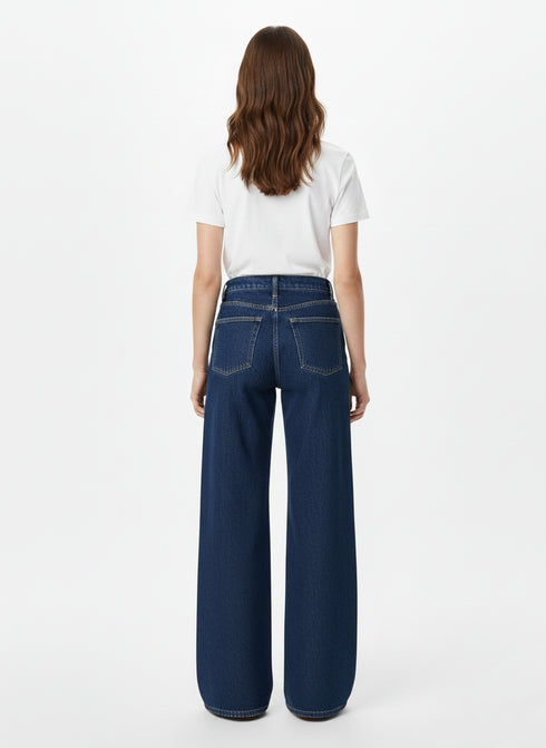 MANGO WOMEN’S HIGH-WAIST BAGGY BALLOON FIT DENIM JEANS - CLASSIC BLUE