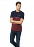 JACK & JONES MEN’S PREMIUM COLOR BLOCK CREW NECK T-SHIRT | NAVY BLUE & MAROON